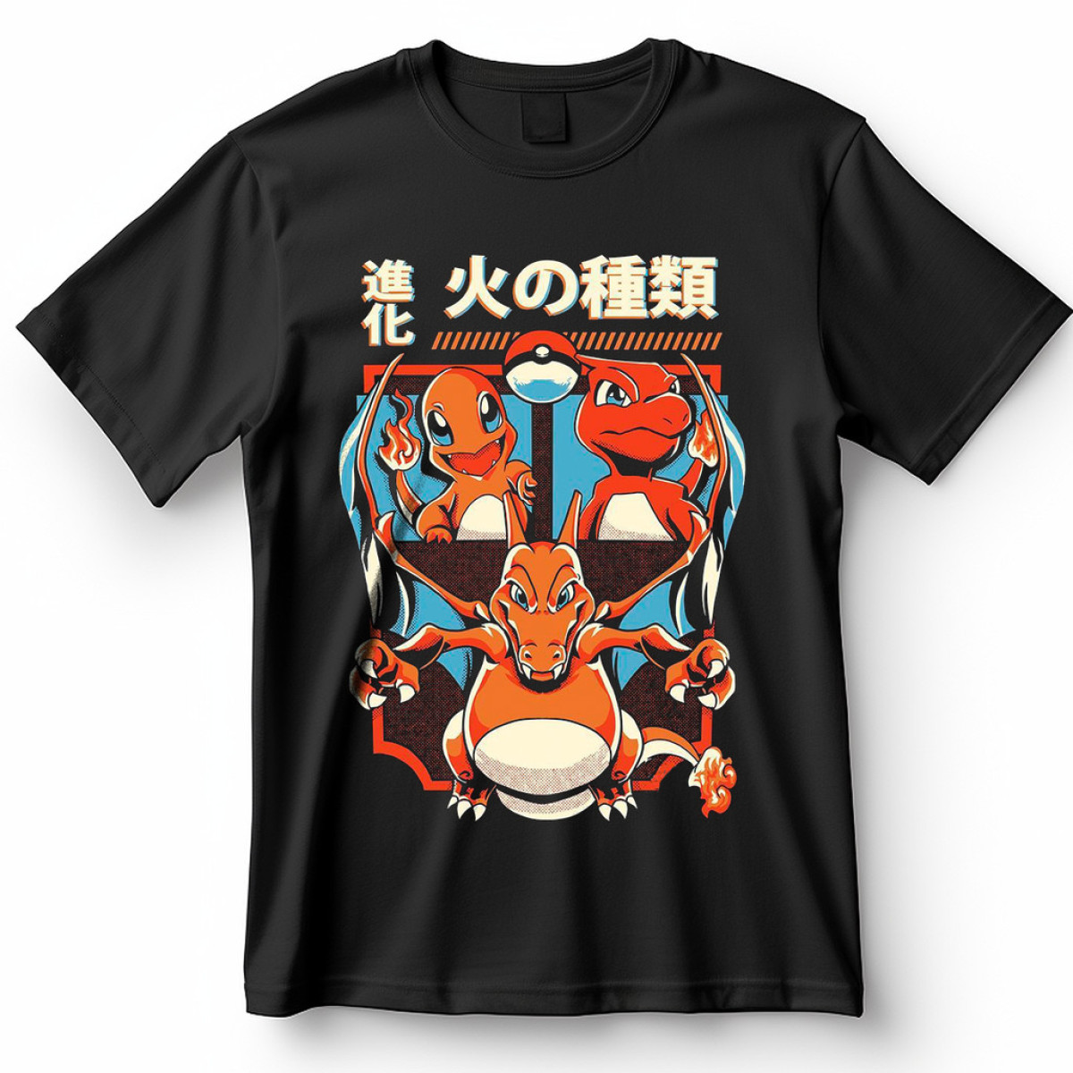 Camiseta Charmander Charmeleon Charizard Evoluções Pokémon Vintage Blusa Camisa 100% Algodão