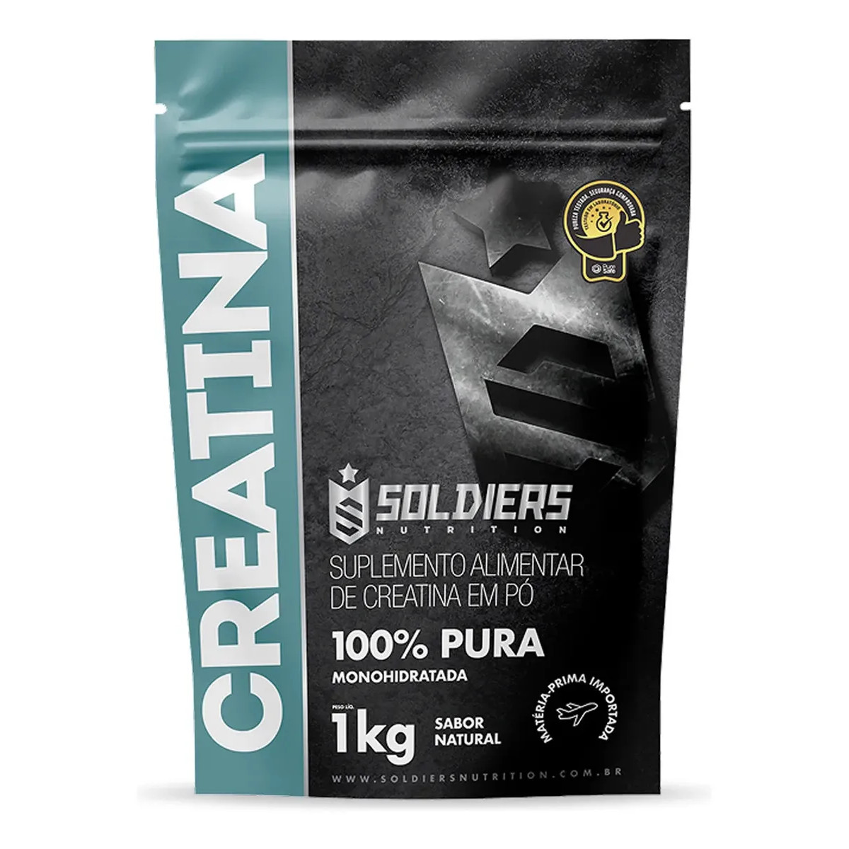 Creatina 1kg - Monohidratada em pó 100% Pura - Soldiers Nutrition