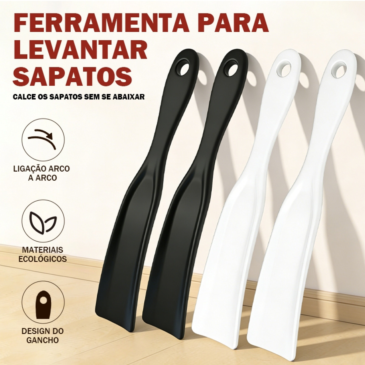 KIT 2 Calçadeiras Calçar Sapato Calçado Promoção Envio Já leve flexível e resitente