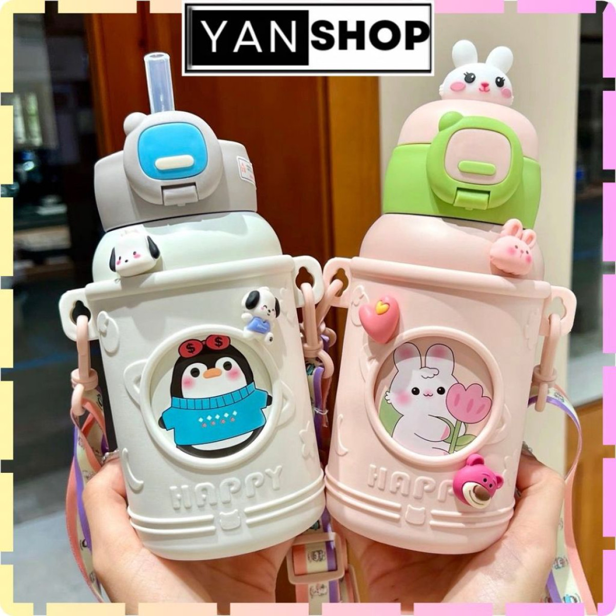 garrafa Térmica Portátil Infantil Aço Inoxidável para Crianças Modelo com Alça 500ml 001