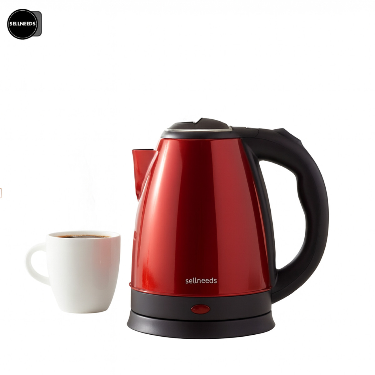 Chaleira Elétrica Jarra 1.8L Café Chá Inox 110v Vermelha