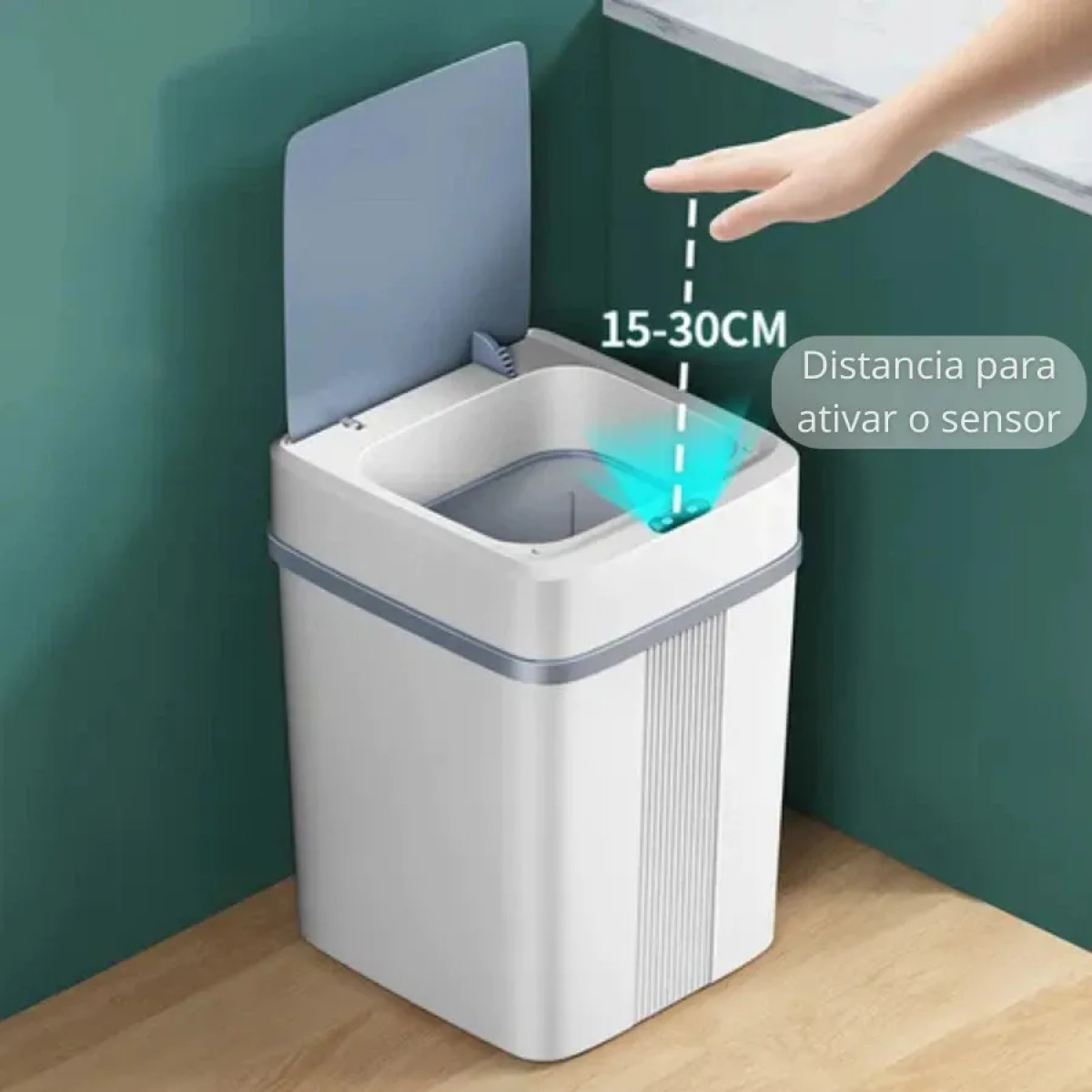 Lixeira Inteligente Sensor Automático 18l Banheiro Cozinha