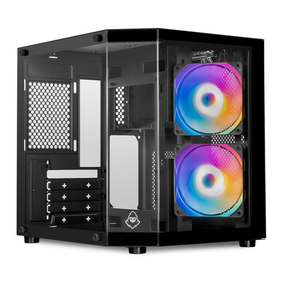 Gabinete Gamer Mancer CV700M, Mini-Tower, Lateral de Vidro, Com 2 Fans, Preto, MCR-CV700M-BK-2F