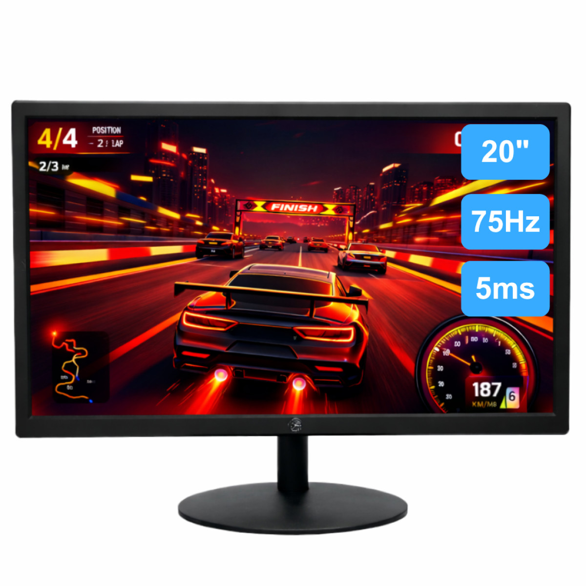 Monitor LED 20" Widescreen Box Preto – HD+, Bivolt, BrazilPC/Tronos