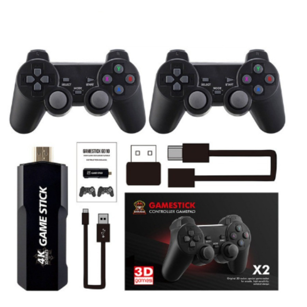 Vídeo Game Stick 30Mil Jogos Console 2 Controles Portátil Retrô Antigo Sem Fio 64GB  Envio Imediato