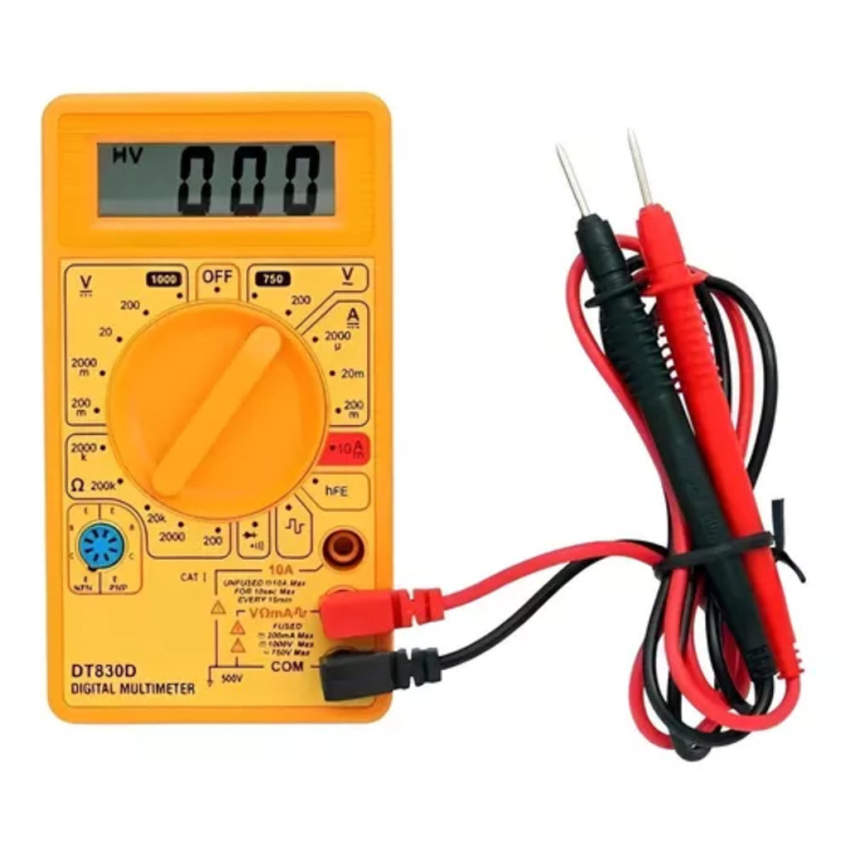 Multímetro Digital DT-830 com bateria e ponta de teste (SEM BIPE)