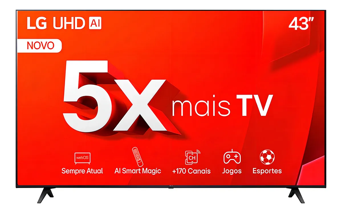 Smart Tv De 43 LG Tu801c 43tu801c0sa Com Tela Led 4k - Preto