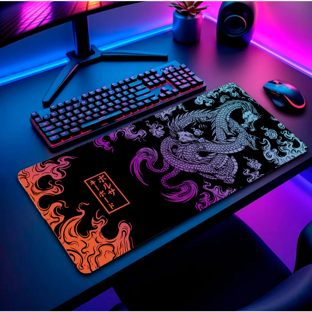 Mouse Pad Gamer Animes Grande Personalizado Varias Estampas RGB Apoio Exclusivo Confortável Para Escritório e PC 80x30