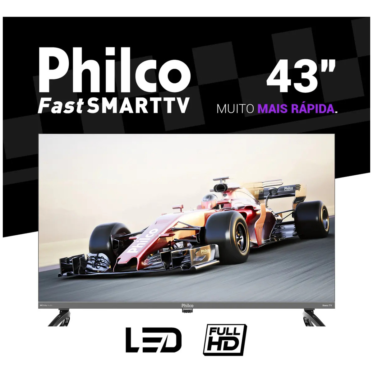 Smart TV Philco 43" Roku Full HD | Wi-Fi, HDR e Dolby Audio