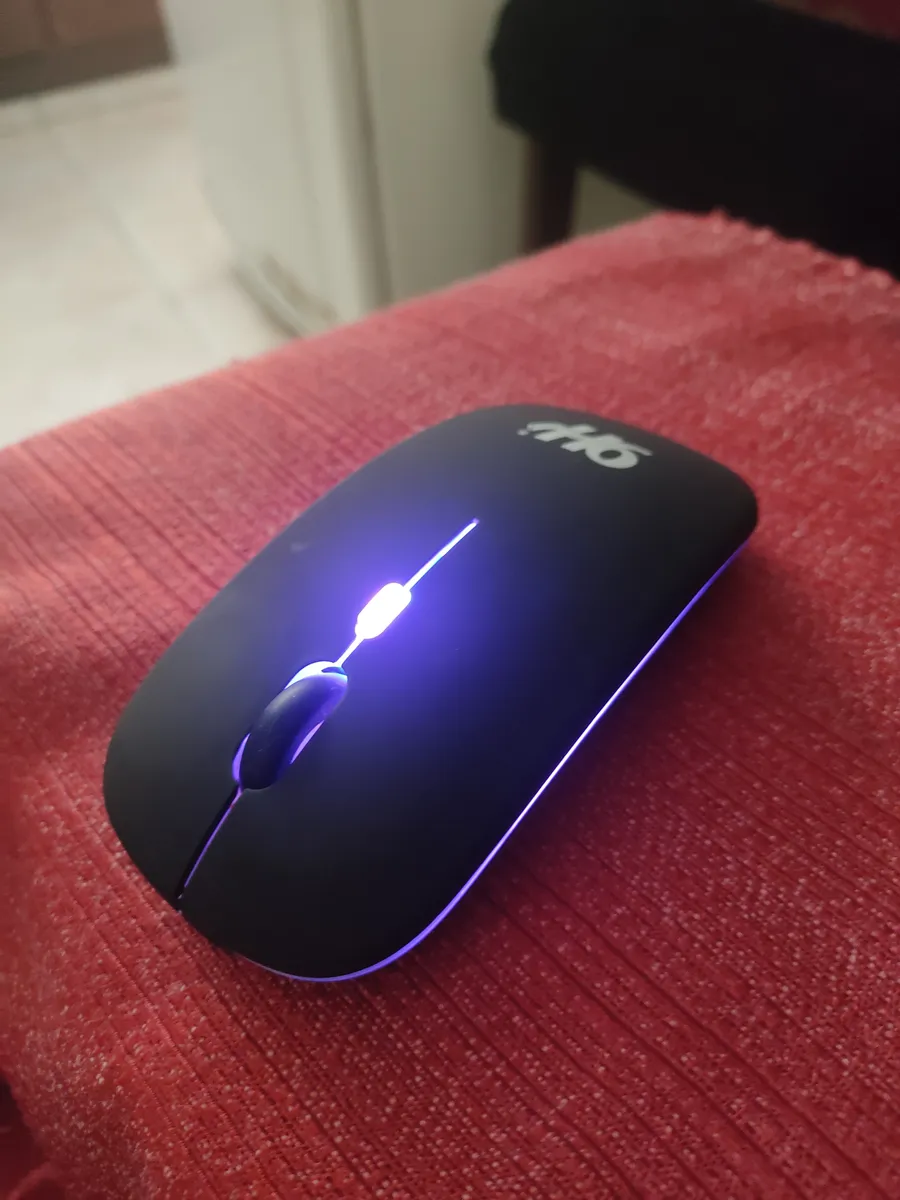 Mouse Sem Fio Recarregável Wireless Optico Led Rgb Ergonômico Sem Fio Para Pc Desktop Notebook Tablet Smartphone Davely Preto