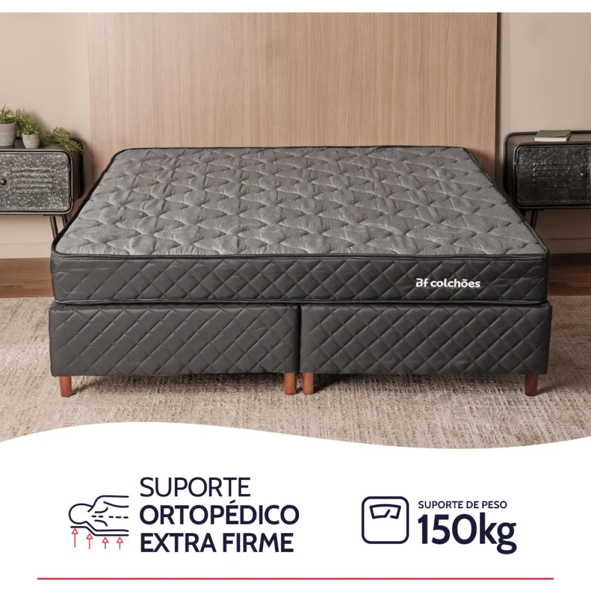 Colchão Casal Ortopédico Espuma D45 Extra Firme 138x188x17cm BF Colchões