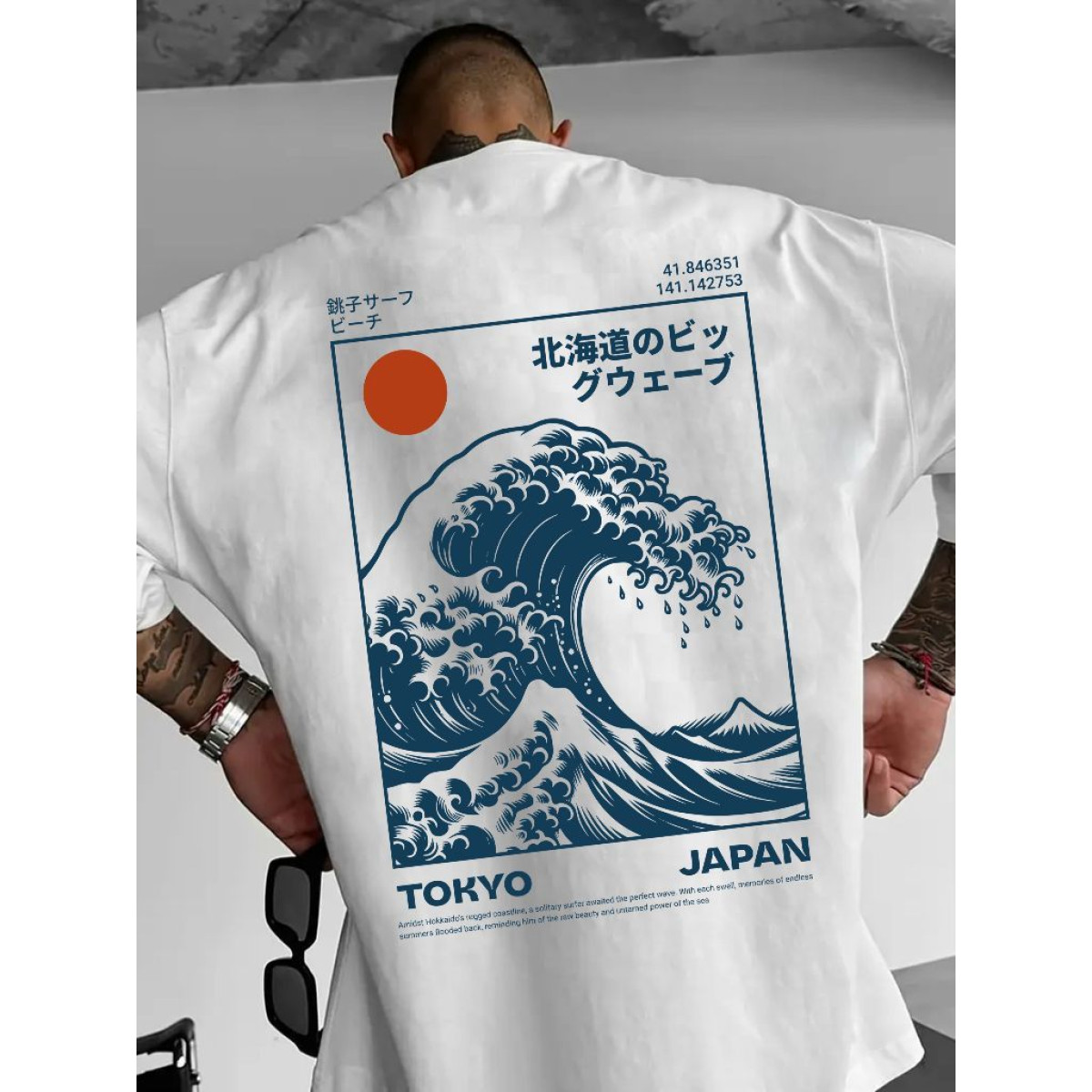 Camisa camiseta t shirt 100% algodão casual streetwear masculina estilosa estampada ONDA JAPAN