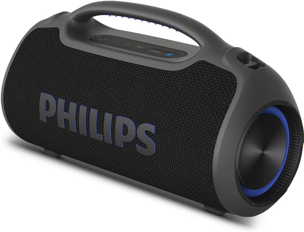 PHILIPS, Boombeat, Caixa de Som Bluetooth Boombox, TAX400B/00, USB, Auxiliar, TWS, USB Powerbank, Entrada para Microfone, Resistente a Água e Poeira,