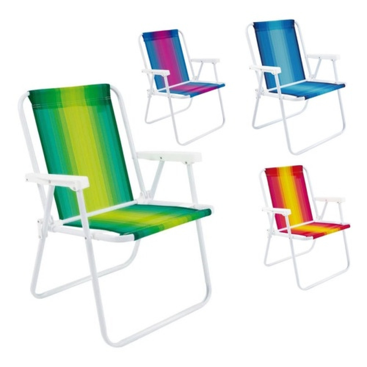 Cadeira De Praia Dobravel Mor Aço cores Sortidas Unitário Oferta