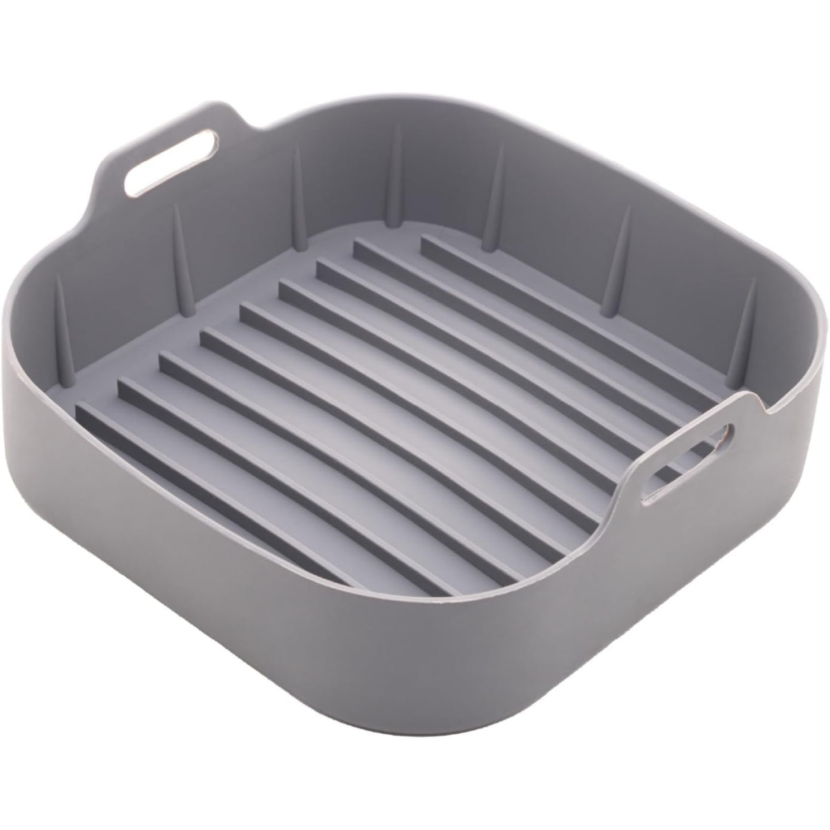 Forma Quadrada de Silicone para Air Fryer Cinza 20Cm x 7Cm