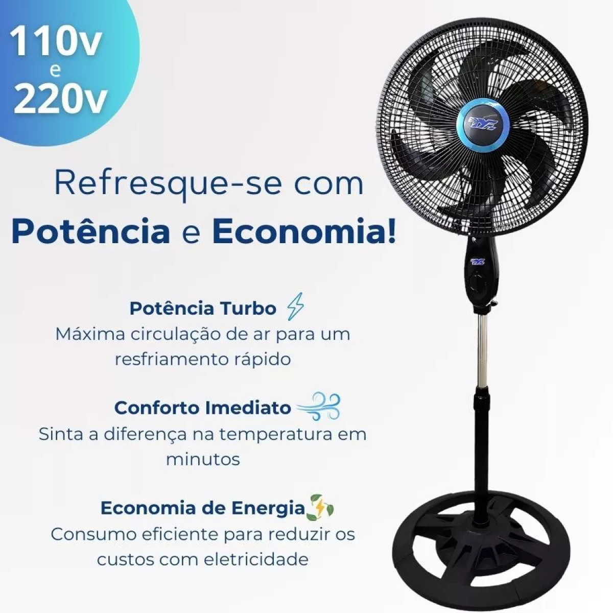 Ventilador 105cm-130cm Ajuste De Altura Livremente 110v 220v Ventilador--Envio imediato