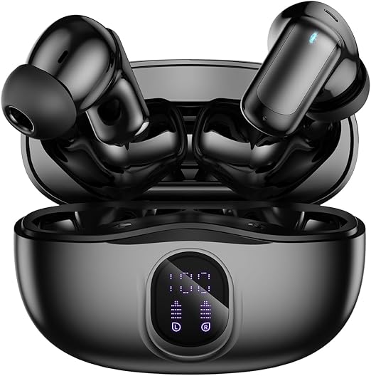 Fones de Ouvido Bluetooth Sem Fio 60 Horas de Reprodução Fones de Ouvido Esportivos IPX5 À Prova D'Á