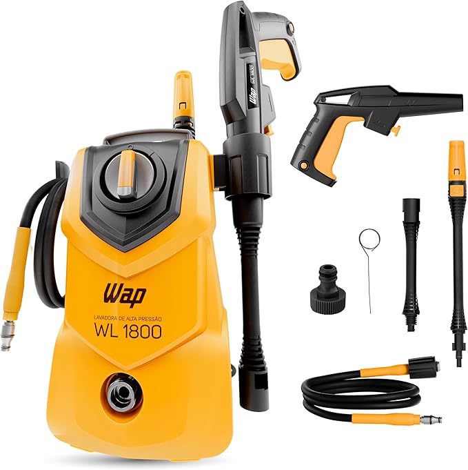 WAP Lavadora de Alta Pressão WL 1800 360L/h Portátil, com Jato em Leque e Concentrado 1500psi 1400W