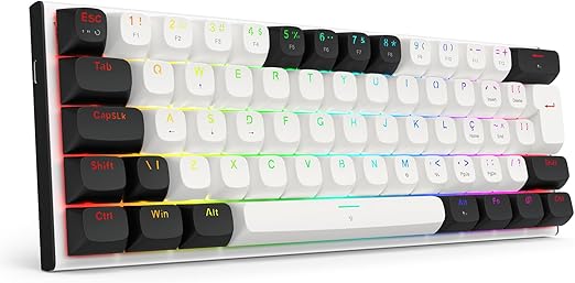 Teclado Magnético Redragon Fidd RGB 60% Preto e Branco Switch Redragon Magnético Pink K683BW-RGB PT