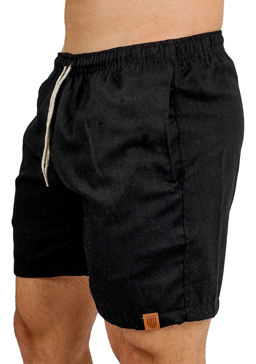 Short De Linho Masculino Bermuda Leve Praia Verao