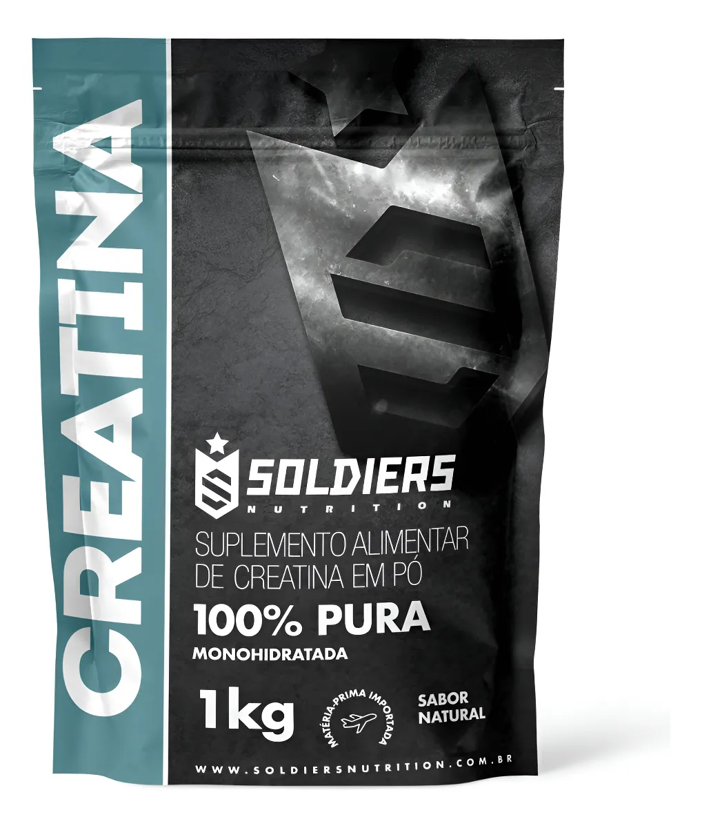 Creatina Monohidratada 1Kg Soldiers Nutrition 100% Pura Importada Alta Performance Músculo Treino