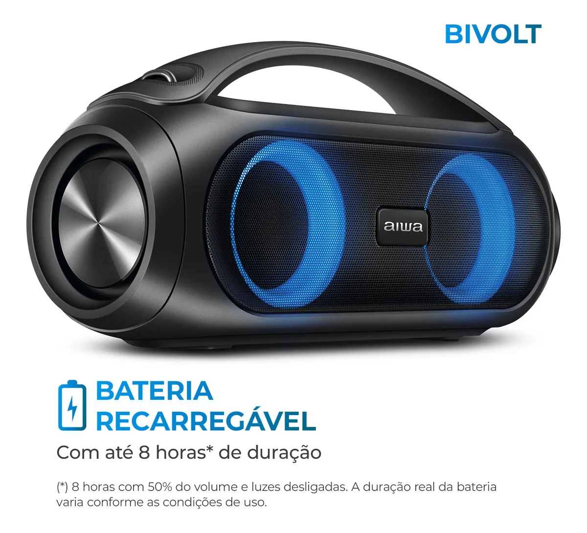 Caixa De Som Boombox Aws-bbs-02-a Bluetooth Aiwa Preto