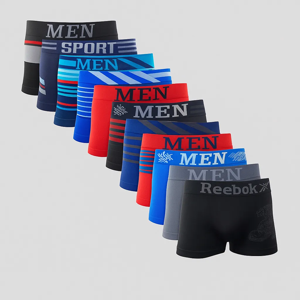 Kit 10 Cueca Boxer Masculina Microfibra Adulto Premium