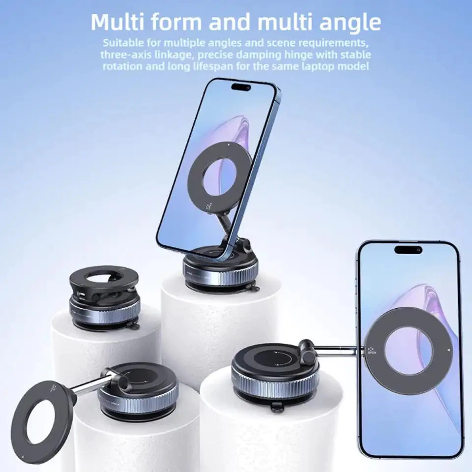 Suporte 360 Graus Dobrável Rotação Forte Vácuo Adsorção Magnética