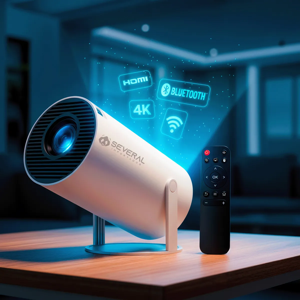 Projetor 4K HD 150 Polegadas Celular, Tv B0x, Xbox, PS, Pc, Wifi e Bluetooth HY300 Magcubic 110/220