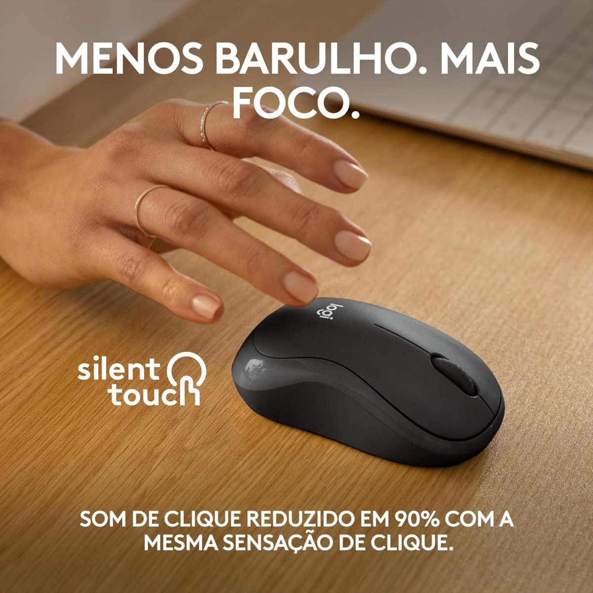 Mouse Sem Fio Logitech M240 com Conexão Bluetooth, Clique Silencioso, Design Ambidestro Compacto