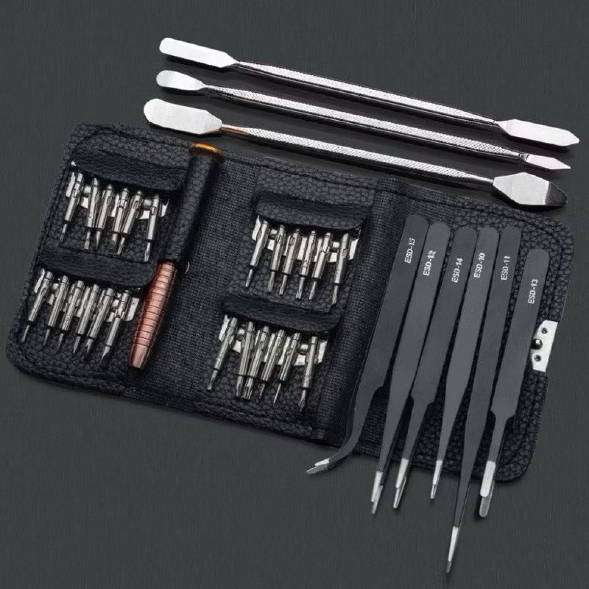 3 Kit Ferramentas Jogo de Chaves Espátulas e Pinças  Reparo Celular Notebook