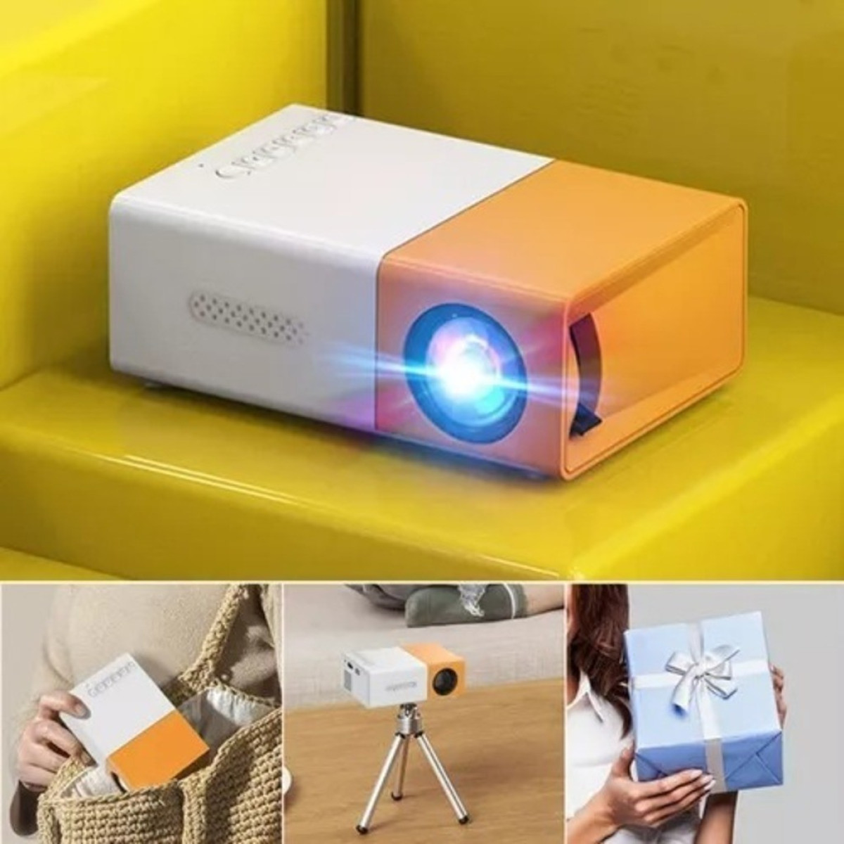 Projetor Portátil LED 1080p YG300 600 Lúmens para Filmes e Jogos