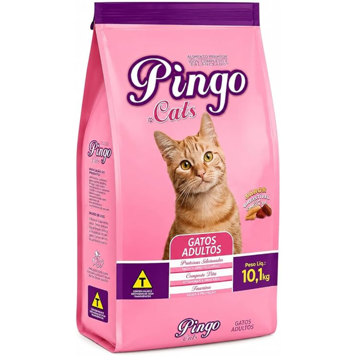 Ração para Gatos Adultos Pingo Cats Mix de Carnes 10,1kg | Proteínas Selecionadas, Com Taurina, Ômega 6 e Zinco, Vitaminas e Minerais, Digestão Saudáv
