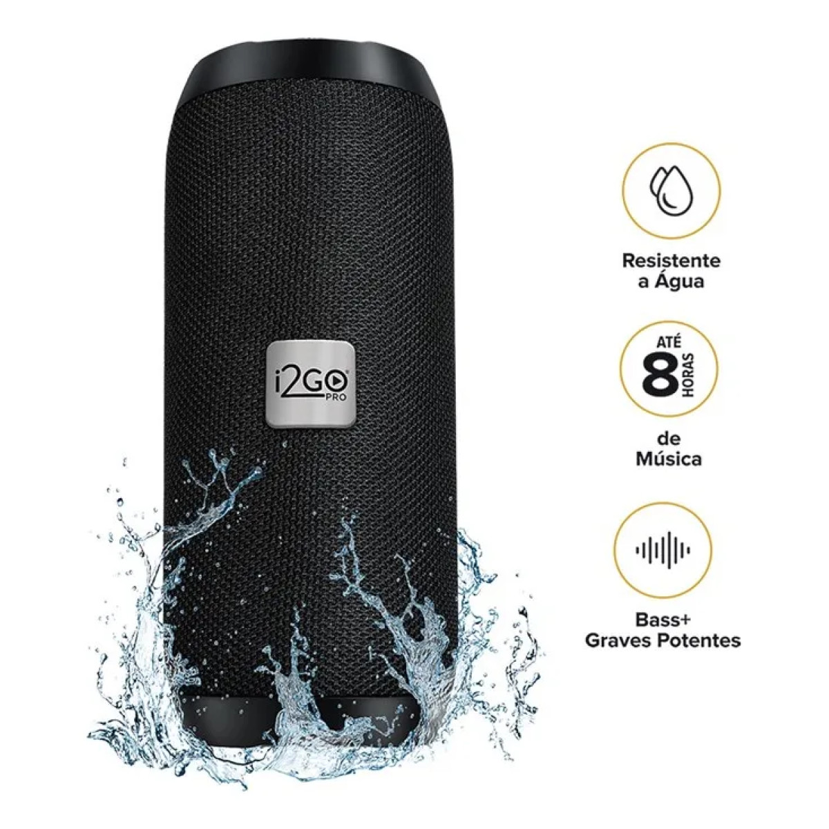 Caixa De Som Bluetooth Essential Sound GO i2GO 10w Rms Resistente à Água e até 8h de Bateria