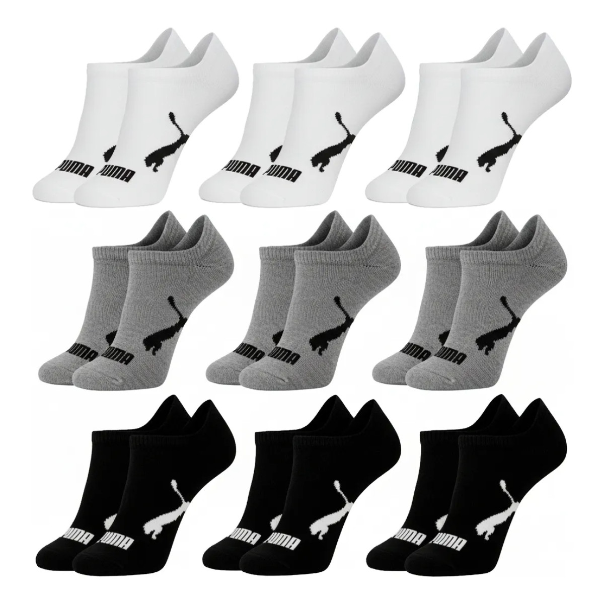 Kit 9 Pares Meias Puma Sapatilha Cano Baixo Original Algodão
